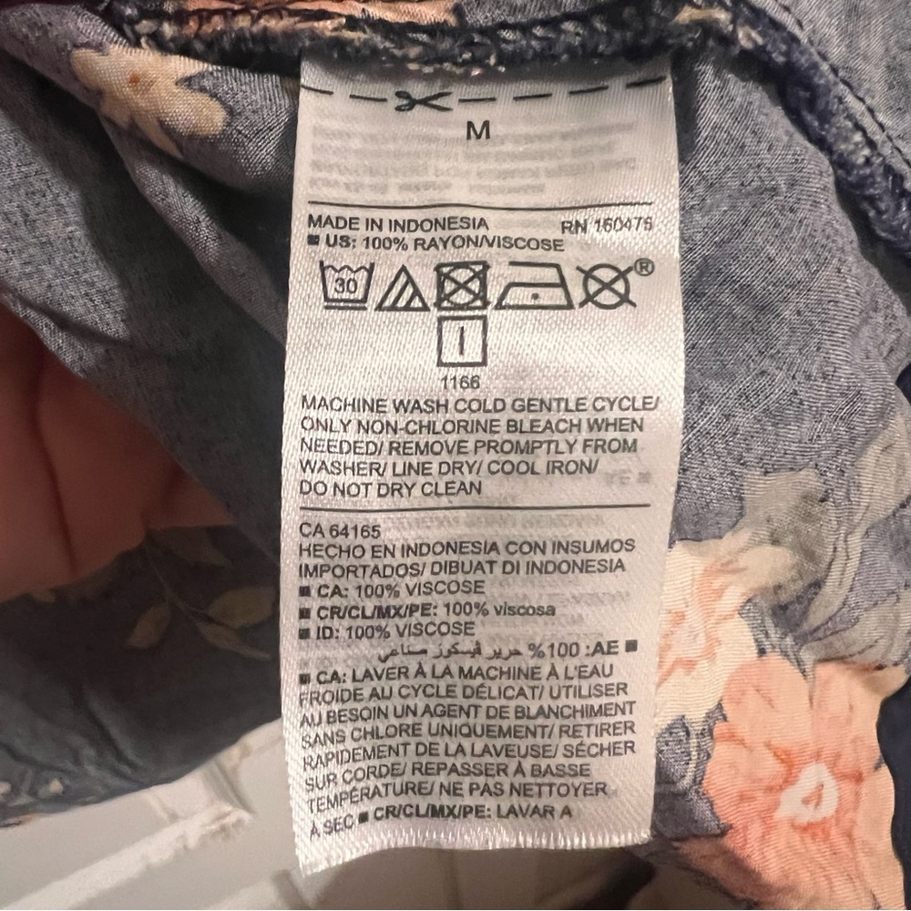 Old Navy Navy and Orange Floral Midi Dress - Picture 3 of 6
